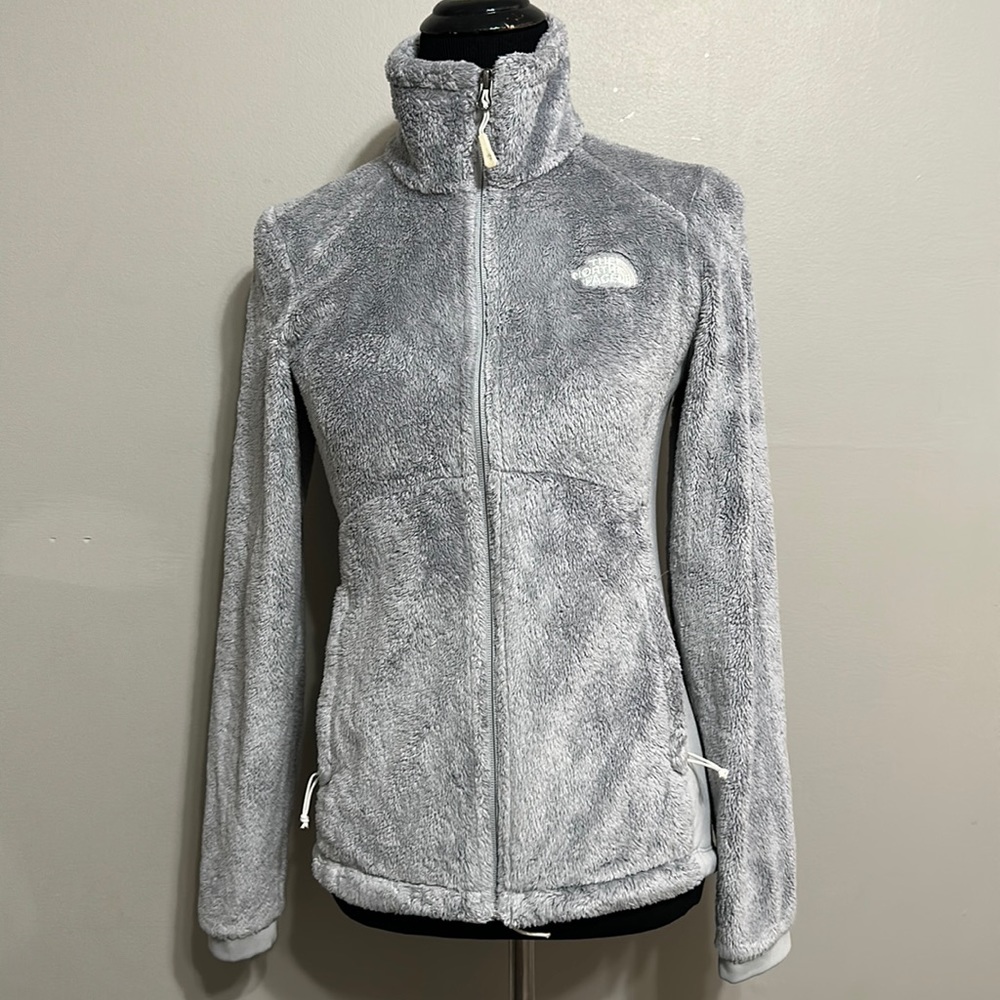 North face, gray fleece sweater, size small